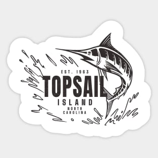 Vintage Marlin Fishing at Topsail Island, North Carolina Sticker